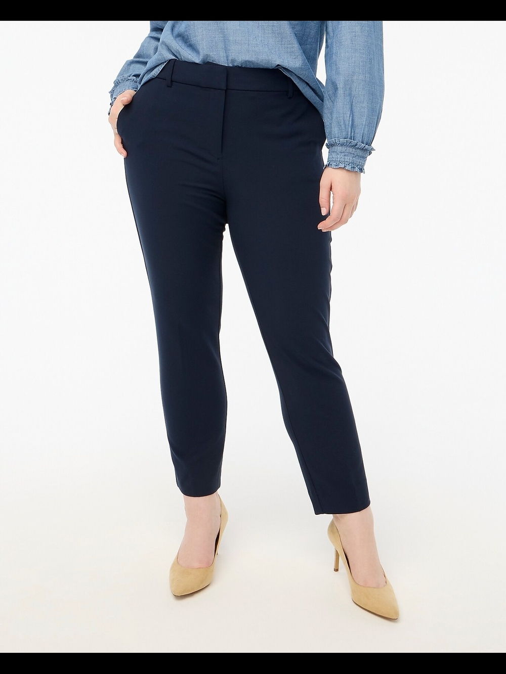J. Crew Ruby Stretch Twill Black Ankle Trousers Zip Fly 22 NWT